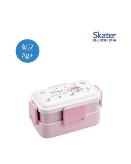 마이멜로디 수채 코스메 돔형 2단 런치 도시락 600ML