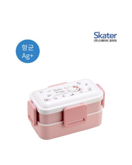 헬로키티 수채 코스메 돔형 2단 런치 도시락 600ML